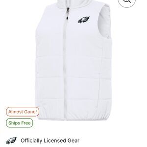 Antigua Philadelphia Eagles White Puffer Vest